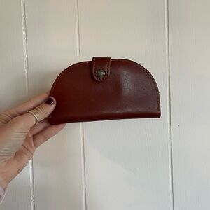 Classic Semi-Circle Leather Wallet  - Deep Brown